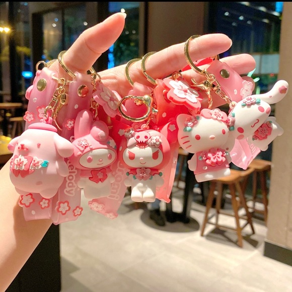 ONE SANRIO MY MELODY KEYCHAIN Cherry Blossom CUTE KAWAII hello kitty friends - Picture 4 of 5